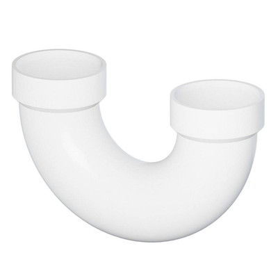 2 In. PVC DWV P-Trap W/ Solvent Weld Joint H X H, White Rigid PVC Drain, Waste &