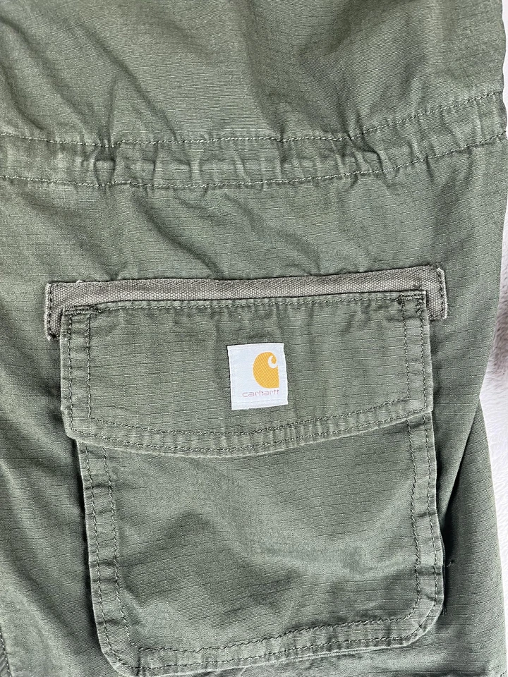 Chaqueta Carhartt Mujer Grande Verde Con Capucha Cremallera Completa Bolsillos Utilitarios Abrigo Exterior Foto 3 de 4