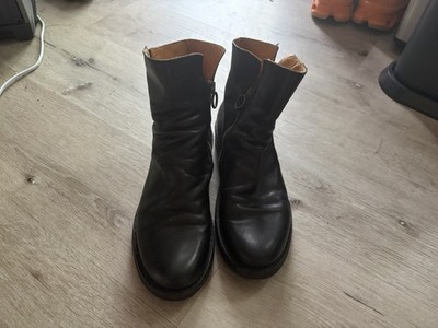 Fiorentini+Baker ELF Black Leather Zip Ankle Boots Size 37 Italy
