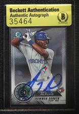 BAS 2018 Bowman Scouts' Top 100 Anthony Alford #BTP-74 Beckett Auth Sticker ur8