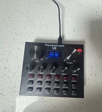 8-Channel V8 Karaoke Audio Mixer Sound Card USB Broadcast Live Recording Mic