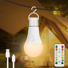 Dehobo Rechargeable Light Bulb with Remote Control - 7W E27 1 Pack, White