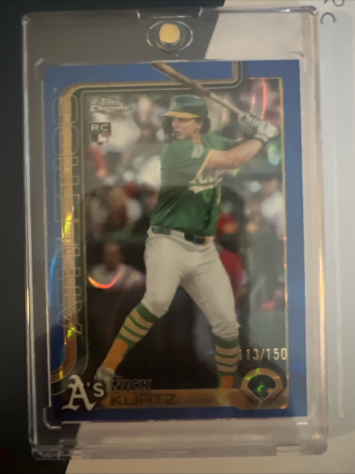 2025 Topps Chrome Update Nick Kurtz True Blue Refractor /150 RC USC178