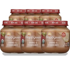 Organic HappyBaby Banana And Strawberries Baby Food 4 Oz Case Of 6
