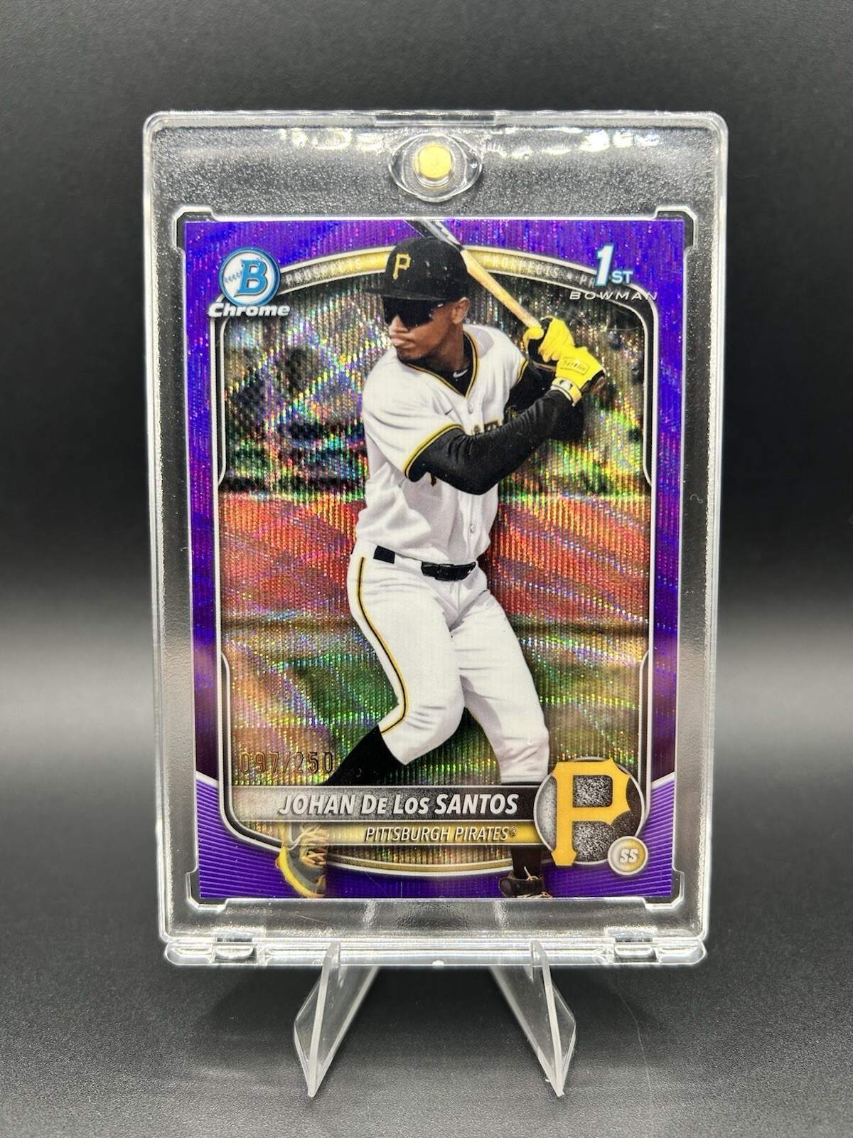 🔥 2025 Bowman Chrome Johan De Los Santos 1st Purple Wave Refractor #/250 🔥