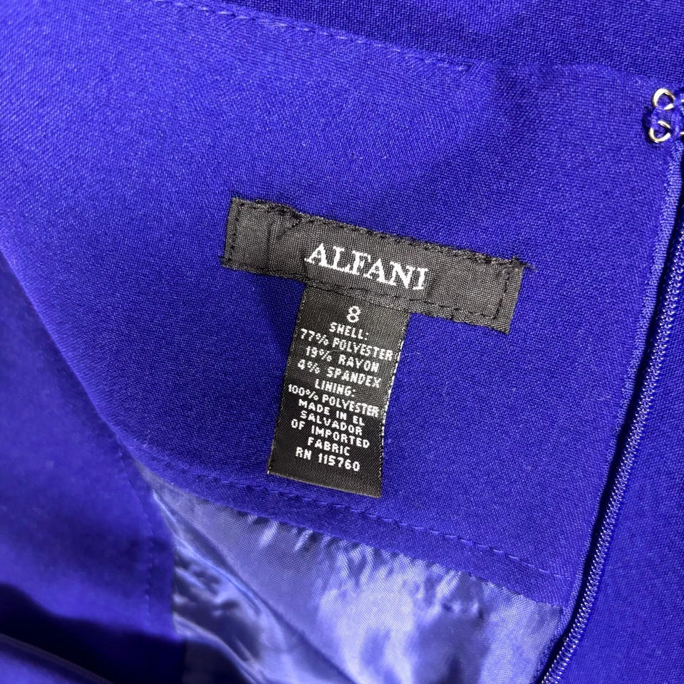 Юбка-карандаш Alfani женская 8 королевский синий эластичная сзади длина до колена на молнии высокая талия - Изображение 3 из 4