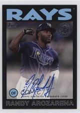 2021 Topps 1986 Baseball Series 2 Black /199 Randy Arozarena #86B-RAR Auto 02wb