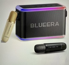 Portable Karaoke Machine Speaker, 60W, Rechargeable Wireless Microphones