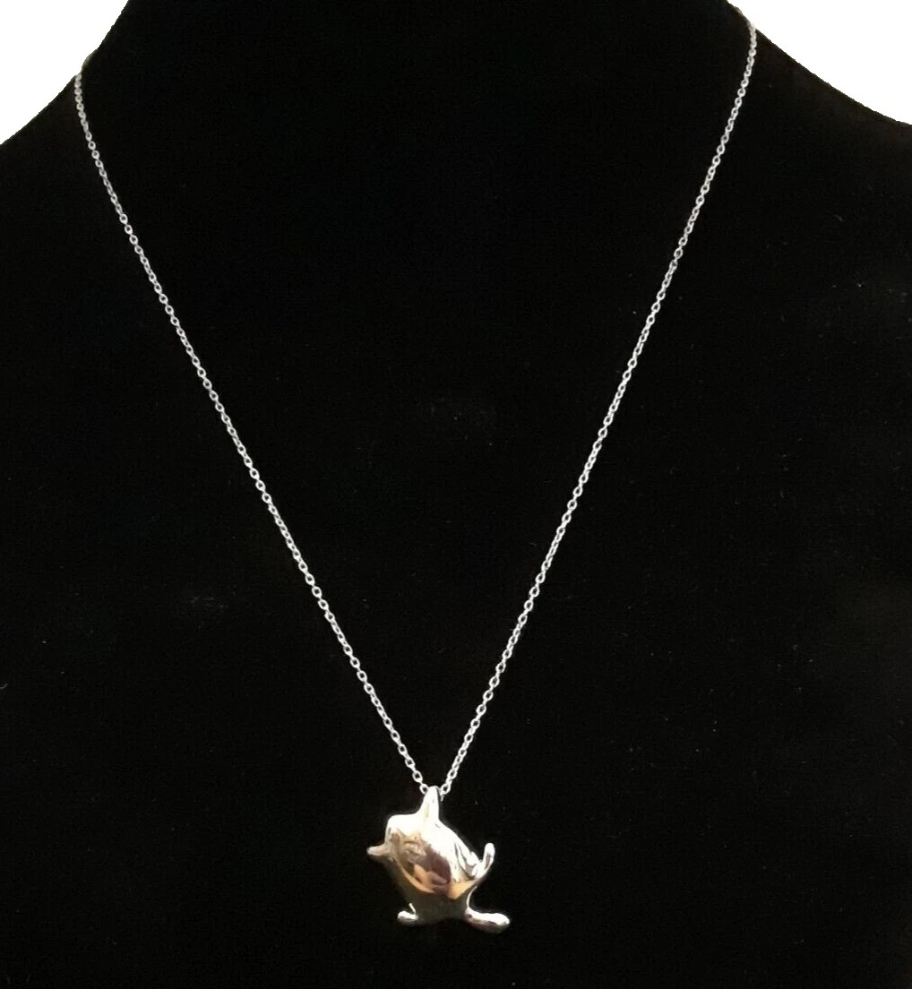 Sterling Silver Danity Solid Turtle Charm on 16 i… - image 2