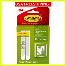 10 lb Narrow 12 Pairs Picture Hanging Strips 24 Strips, Damage-Free Hangers f... 0.67 per strip