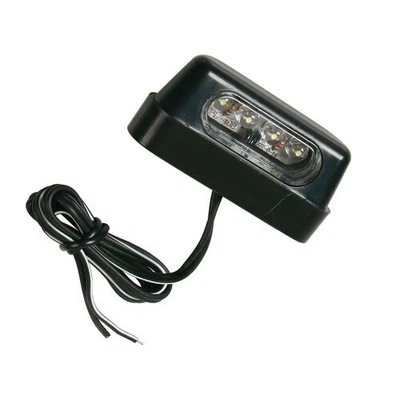 LUMIÈRE PLAQUE LED MOTO LUMIÈRE BLANCHE AVEC 4 LED MOTO NOIRE HOMOLOGUÉE - Photo 1/3
