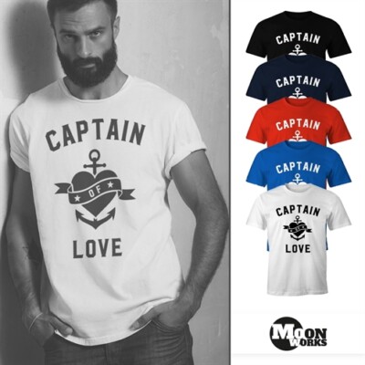 Herren T-Shirt Captain of Love Disco Feiern Muscle Shirt Moonworks 