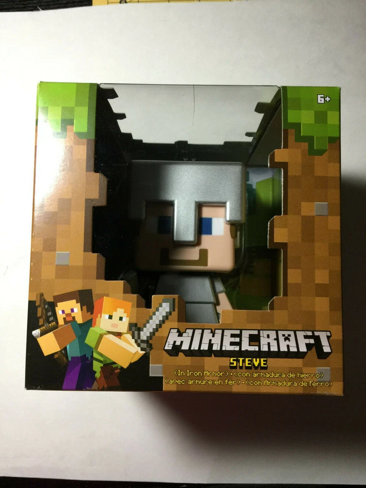DEFECTUOSO: Lote de 2: Mega figuras de Minecraft: Steve (en armadura de hierro) y zombi Foto 4 de 4