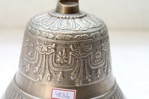 Antique Original Brass Tibetan Buddhism Big Size Ceiling Hanging Bell NH4836 - Picture 3 of 10