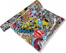 9,6€/m² Stickerbomb Folie - Skull bunt 700 x 152 cm Aufkleber Sticker Sammlung