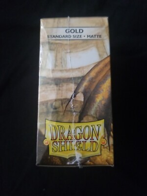 Dragon Shield Matte Card Sleeves - Standard Size (100 Pack), Gold, Clear Front & Textured Back - View #2