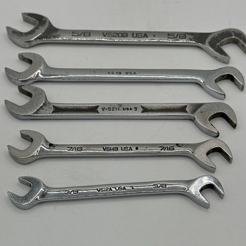 Set of 5 Snap-On SAE 4-Way Angle Head Open-End Wrenches 3/8" - 5/8" VS20B VS12A - Bild 8 von 12