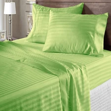 Noble Egyptian Cotton Deep Pocket Bedding Sheets Select Size Sage Stripes