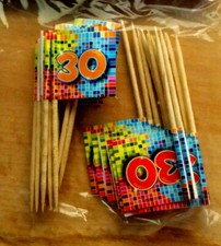 Party Picker  Zahl 30   Geburtstag   24 Stk  Deko  Fingerfood  Neu