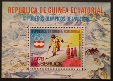 Equatorial Guinea: Michel Block No. 159 "Olymp. Winter Games '76" from 1975, used