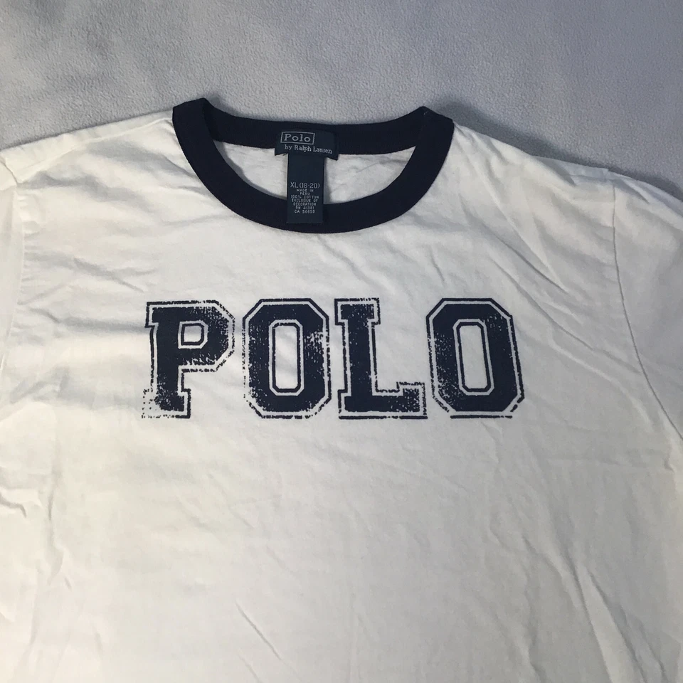 Polo Ralph Lauren Camiseta Cuello Redondo Poni Talla XL (18-20) Juvenil Blanco POLO Azul Foto 2 de 4