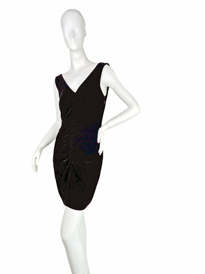 theory ruched mini dress Theory Sunly Black Pima Cotton Jersey Knit Short Sleeve Ruched Sheath Dress