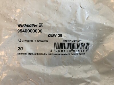 WEIDMULLER 9540000000 - PACK OF 20 -  END BRACKET, TS 35 DIN MOUNTING