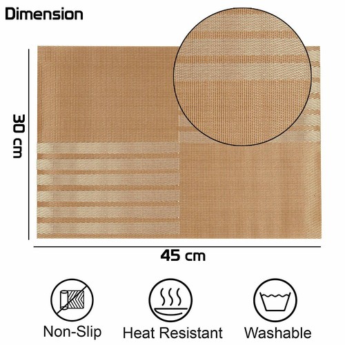 Dining Table Placemats (45x30 cm) Made Of PVC(Orange) For Daily Use -Set of 4 - Picture 4 of 4