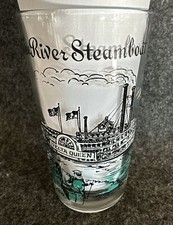 Vintage MCM Armour Peanut Butter Glass RIVER STEAMBOAT Transportation Series