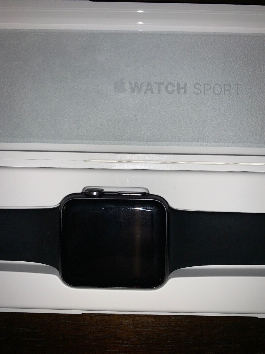 Apple Watch Sport 42mm Space Gray Aluminum Case Black Band Apple Watch Sport 42mm Space Gray Aluminum Case Black Band