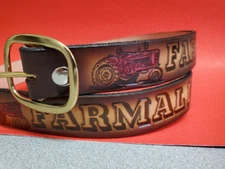 FARMALL Tractor Top Grain Cowhide LEATHER BELT & Standard  Buckle -NEW