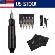 Strong Motor Tattoo Machine Rotary Pen Cartridge Needle Machine Gun W/5 Needles