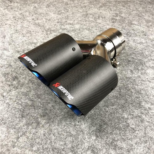 Akrapovic coche escape doble en y TODAS LAS MEDIDAS CARBONO REAL MATE Y BRILLO - Picture 5 of 5
