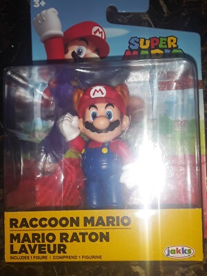 Super Mario Raccoon Mario 2.5'' Action Figure New in Package