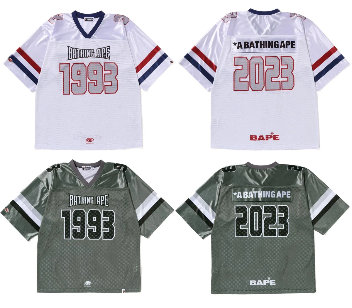 A BATHING APE Men's BAPE FOOTBALL JERSEY 1J30109013 2colors New