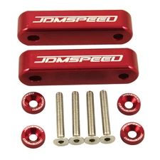 JDMSPEED RED CNC BILLET 3/4" HOOD VENT SPACER RISER KIT + BOLTS + WASHERS