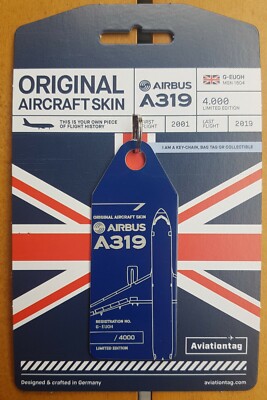 Aviationtag British Airways BA Airbus A319 G-EUOH GEUOH full blue like Planetags
