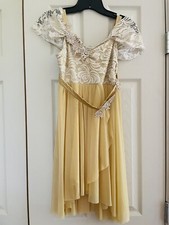 Weissman Showtime Elegant Dance Costume Ivory Beige Skirt Child X-Large 16/18