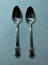 National Silver Guildcraft  CONCERTO  Silverplate (2) Solid Serving Spoons EC