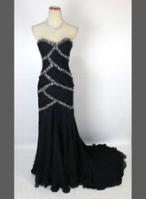 NEW Prima Donna $800 Black Prom Size 2 High Slit Strapless Pageant Long Dress