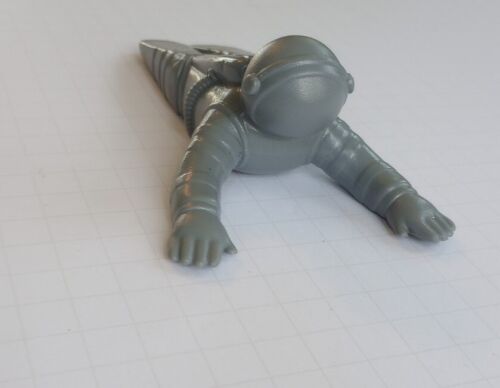 Figura decorativa de astronauta puerta parada plateada Spaceman ciencia ficción tapón gris goma - Imagen 1 de 3