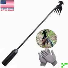Manual Weed Puller Twister Garden Lawn Grass Root Remover Claw Tool Black Steel