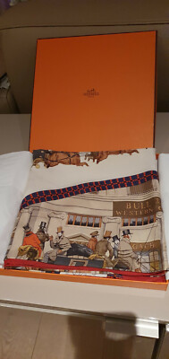 HERMÈS Paris Carré von Ledoux Bull & Mouth Western Coach Office Original Seide