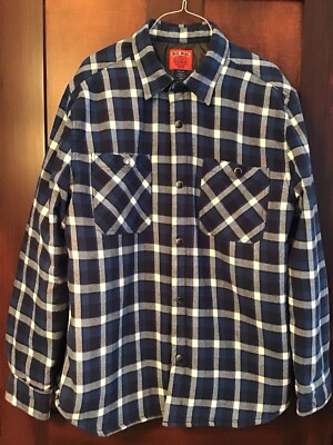 J.C. Penney BIG MAC Authentic Workwear Men's L Cotton Flannel Poly Filled Shirt