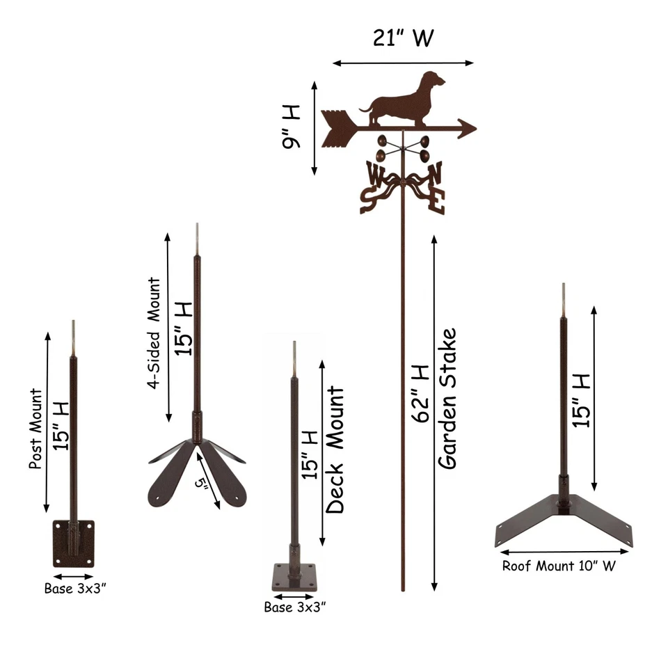 EZ Vane: СВЕРХПРОЧНЫЙ стальной флюгер для таксы - Изображение 4 из 4
