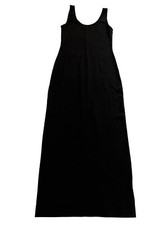 Enza Costa Supima Ankle Slit Dress in Black