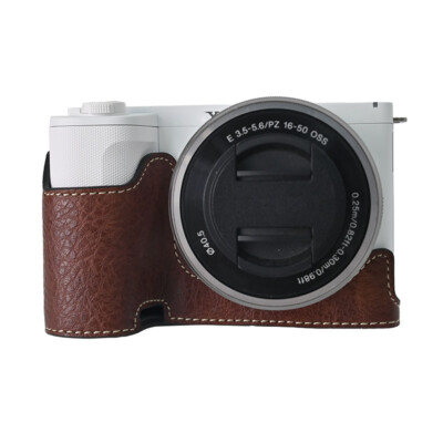 Sony Zv-e10 Accessories Camera Case, PU Leather Half Case For Sony