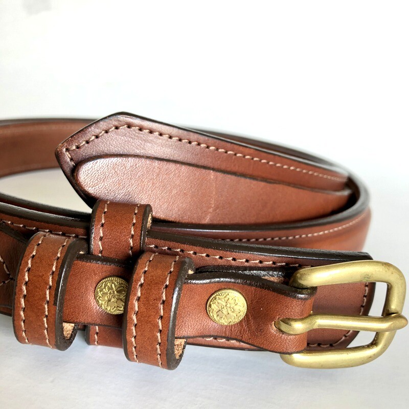 Buffalo Billfolds & Belts Brown Leather Western Belt 1 1/4  display picture 2