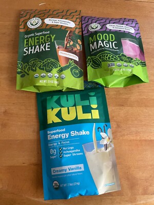 3 Kuli Kuli Superfoods Energy Shakes & Powder Mixed Lot