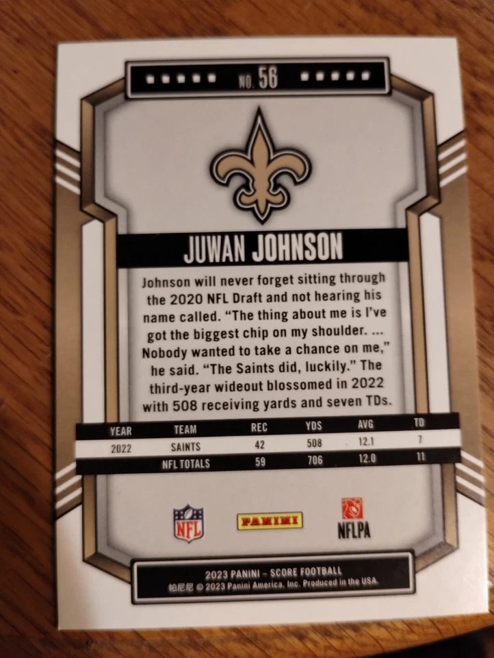 Juwan Johnson Panini Star Card No. 56 066/299 - Image 2 of 2